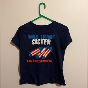 Funny design shirt ‘will trade sister for firecrackers’